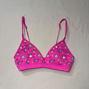 Joe Boxer Training Bra Pink Owls Stars 32A Lightweight Soft Smooth Comfortable